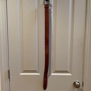 VGUC Italian Embossed Cowhide on Saddle Leather Belt